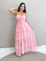 VESTIDO LONGO DE CHIFON MAKI