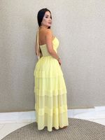 VESTIDO LONGO DE CHIFON MAKI