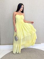 VESTIDO LONGO DE CHIFON MAKI