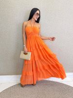 VESTIDO LONGO DE CHIFON MAKI