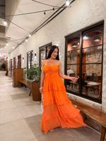 VESTIDO LONGO DE CHIFON MAKI