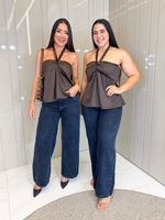 CALÇA WIDE LEG ESTONADA ESLIAN 