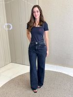 CALÇA WIDE LEG ESTONADA ESLIAN 