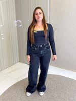 CALÇA WIDE LEG ESTONADA ESLIAN 