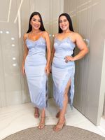 VESTIDO MIDI DE CETIM TYANA