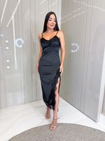 VESTIDO MIDI DE CETIM TYANA