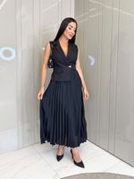 VESTIDO LONGUETE  PLISSADO PLENY