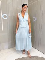 VESTIDO LONGUETE  PLISSADO PLENY