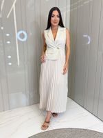 VESTIDO LONGUETE  PLISSADO PLENY