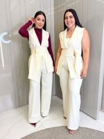 CONJUNTO CALÇA E COLETE ALONGADO LORIS TWILL AIKO