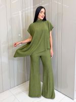 CONJUNTO CALÇA E BLUSA ASSIMÉTRICA ANARRUGA ABLASS