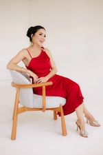 VESTIDO LONGUETE DE CETIM FISIC