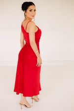 VESTIDO LONGUETE DE CETIM FISIC