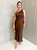 VESTIDO LONGUETE DE CETIM FISIC