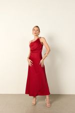 VESTIDO LONGUETE DE CETIM FISIC