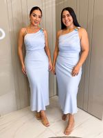 VESTIDO LONGUETE DE CETIM FISIC