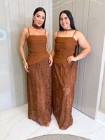 VESTIDO LONGUETE DE ALCINHA COM RENDA WITNEY