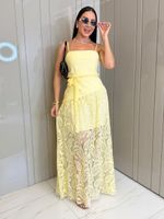 VESTIDO LONGUETE DE ALCINHA COM RENDA WITNEY