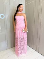 VESTIDO LONGUETE DE ALCINHA COM RENDA WITNEY