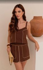 CONJUNTO SAIA E BLUSA LORIS TWILL WILDER