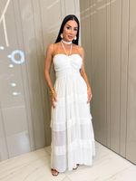 VESTIDO LONGO DE CHIFON MAKI