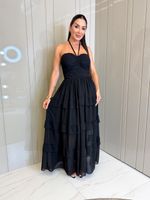 VESTIDO LONGO DE CHIFON MAKI