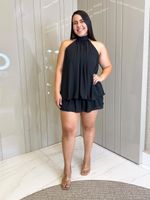 CONJUNTO SHORT SAIA E BLUSA FRENTE ÚNICA CHIFON NENDY