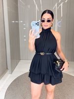 CONJUNTO SHORT SAIA E BLUSA FRENTE ÚNICA CHIFON NENDY