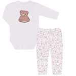 Body longo c/ Calça (Mijão) em algodão egípcio Fofy Bear - Mini & Co.