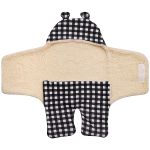 Porta bebê em soft Carneirinho com Pés Xadrez Essence - Baby Joy