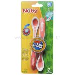 Kit 2 Colheres de Treinamento Termosensível Hot Safe Rosa (4m+) - Nuby