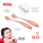 Kit 2 Colheres de Treinamento Termosensível Hot Safe Rosa (4m+) - Nuby