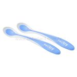 Kit 2 Colheres de Treinamento Termosensível Hot Safe Azul (4m+) - Nuby