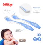 Kit 2 Colheres de Treinamento Termosensível Hot Safe Azul (4m+) - Nuby