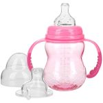 Copo de Transição 3 em 1 Tritan com 2 Bicos de Silicone Rosa 240ml (3m+) - Nuby