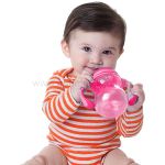 Copo de Transição 3 em 1 Tritan com 2 Bicos de Silicone Rosa 240ml (3m+) - Nuby
