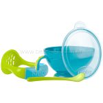 Preparador de Papinhas com Colher Mash n' Feed Azul (4m+) - Nuby