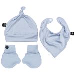 Kit Gorro, Luva e Babador em malha Penka Little Encantado Liso - Penka & Co.