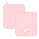 Kit com 2 fraldinhas de boca para bebê em suedine Gatinha - Hug