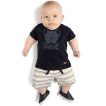 Camiseta c/ Short em malha para bebê Bulldog Brave - TMX
