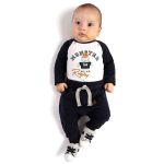 Body longo c/ Calça saruel para bebê em suedine Monster - TMX
