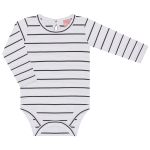Jardineira feminina c/ Body longo para bebê em jeans confort Denim Stripes - TMX