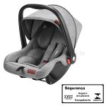 Travel System: Carrinho Sway + Bebê Conforto + Base Isofix Cinza (0-15kg) - Litet