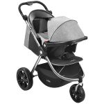 Travel System: Carrinho Sway + Bebê Conforto Cinza (0-15kg) - Litet