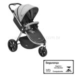 Travel System: Carrinho Sway + Bebê Conforto Cinza (0-15kg) - Litet
