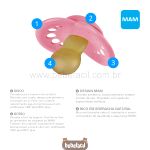 Chupeta Original Borracha Natural Rosa 2pçs (16m+) - MAM