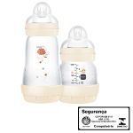 Kit 2 Mamadeiras Anticólica Easy Start 130ml e 260ml Neutro (0m+) - MAM