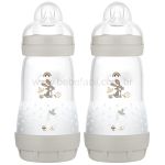Kit Mamadeiras Anticólica Easy Start c/ bicos Cinza (0m+) - MAM