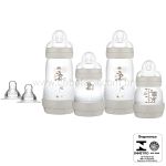 Kit Mamadeiras Anticólica Easy Start c/ bicos Cinza (0m+) - MAM