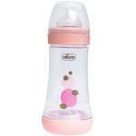 Mamadeira Perfect 5 240ml Fluxo Médio Rosa (2m+) - Chicco